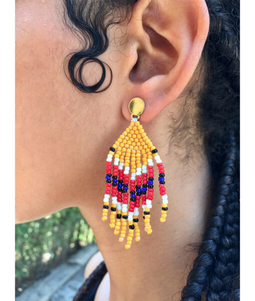 Multicolored Beaded Earrings handmade in Egypt & available in Jozee Boutique