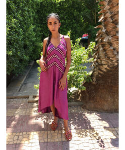 Light Purple Backless Viscose Midi Dress made in Egypt & available in Jozee boutique