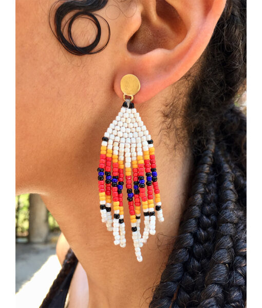 Multicolored Beaded Earrings handmade in Egypt & available in Jozee Boutique