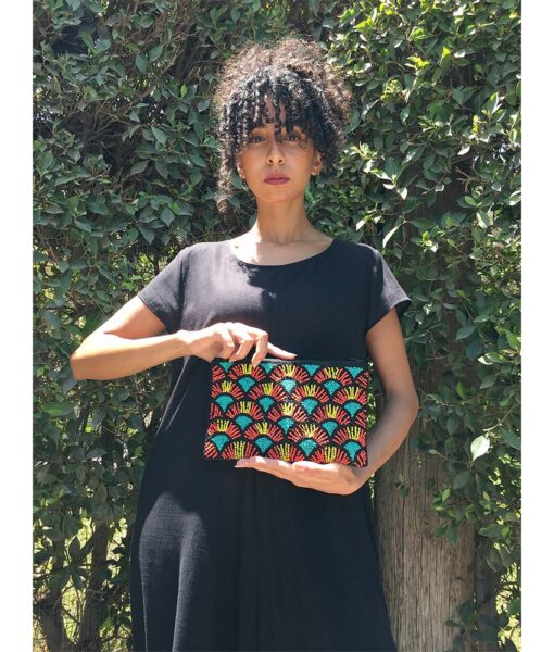 Multicolored Beaded Clutch handmade in Egypt & available at Jozee Boutique.