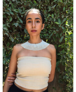 White French Loom Beaded Necklace handmade in Egypt & available at Jozee Boutique.