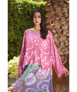 Pink Batik Dyed Nubian Top Handmade in Egypt & available at Jozee Boutique