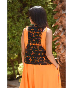 Black Siwa Embroidered Vest Hand Beaded Evening Vest handmade in Egypt & available at Jozee boutique