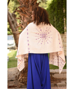 Off white Siwa Embroidered Light Linen Shawl Handmade in Egypt & available at Jozee Boutique