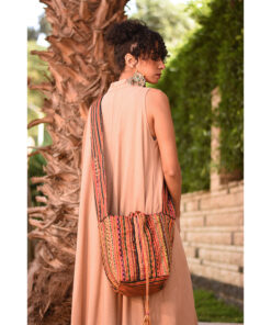 Orange Embroidered Saint Catherine Cross Bag handmade in Egypt & available in Jozee boutique