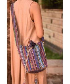 Multicolored Embroidered Saint Catherine Cross Bag handmade in Egypt & available in Jozee boutique