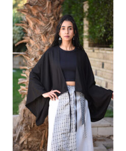 Black Linen Bolero made in Egypt & available at Jozee Boutique.