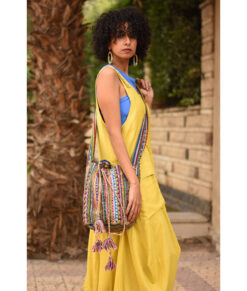 Multicolored Embroidered Saint Catherine Cross Bag handmade in Egypt & available in Jozee boutique